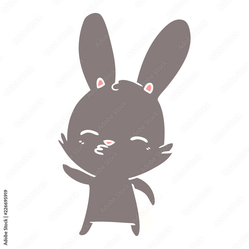 curious bunny flat color style cartoon curious bunny flat color style cartoon