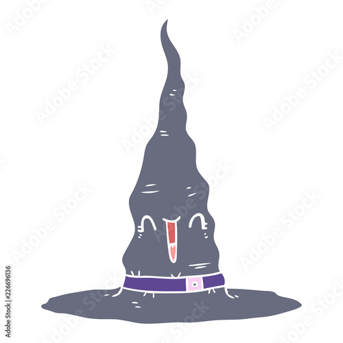 flat color style cartoon witchs hat