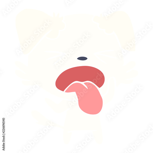 flat color style cartoon disgusted dog