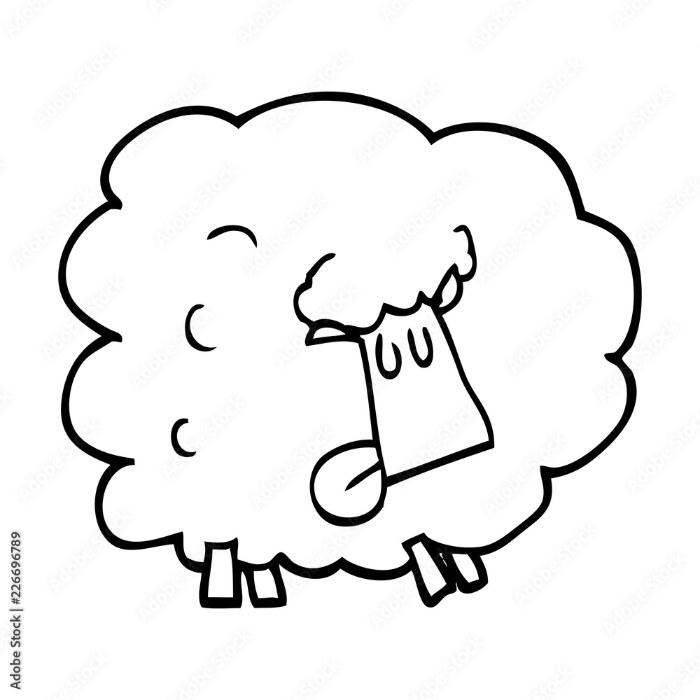 line drawing cartoon funny sheep line drawing cartoon funny sheep