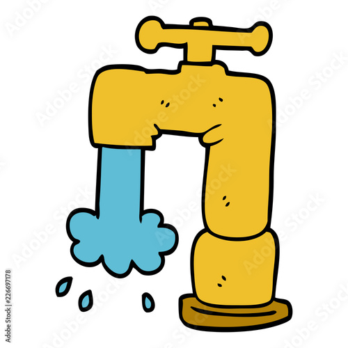 cartoon doodle pouring faucet