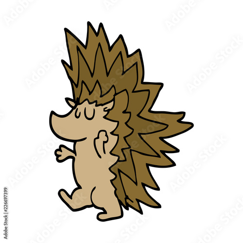 cartoon doodle spiky hedgehog