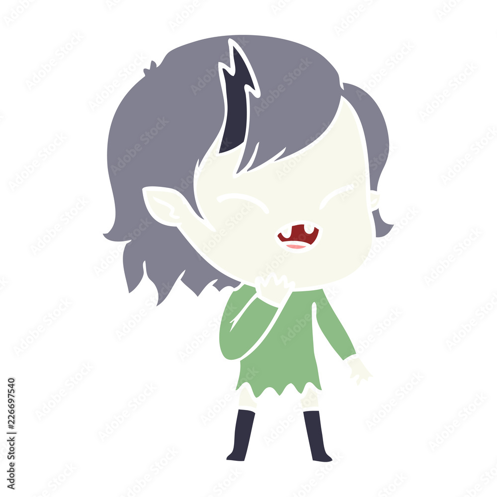 flat color style cartoon laughing vampire girl flat color style cartoon laughing vampire girl
