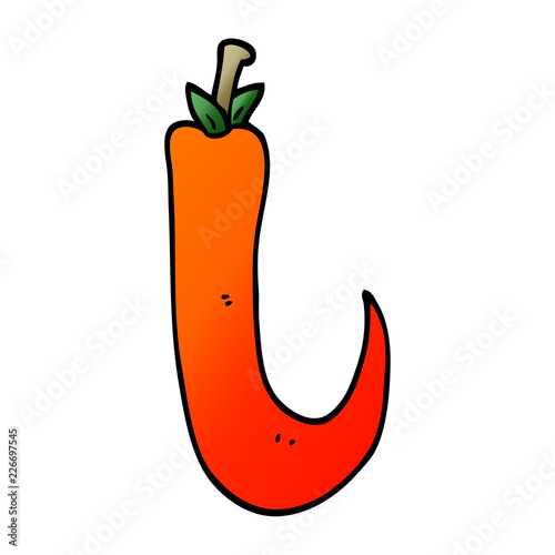 cartoon doodle red hot chilli pepper