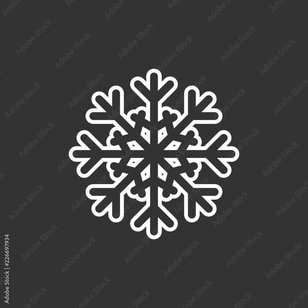 Snowflake icon. Christmas and winter theme. Simple flat black illustration Snowflake icon. Christmas and winter theme. Simple flat black illustration