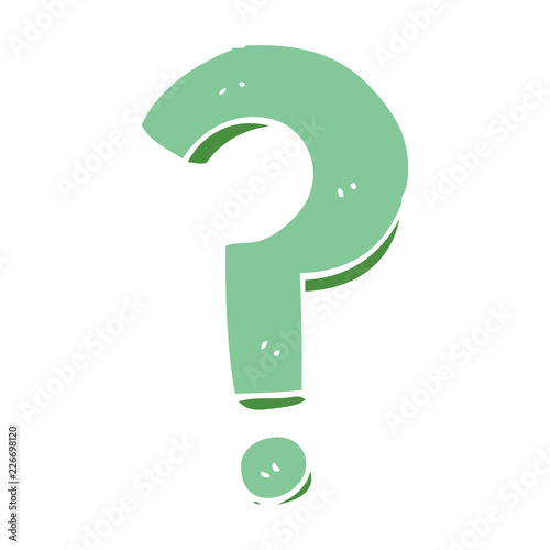 flat color style cartoon question mark