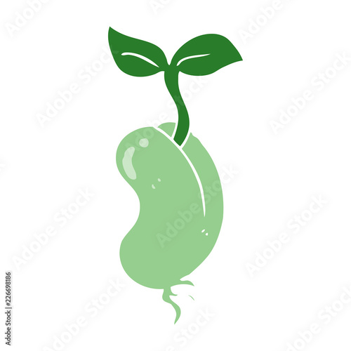 flat color style cartoon sprouting seed