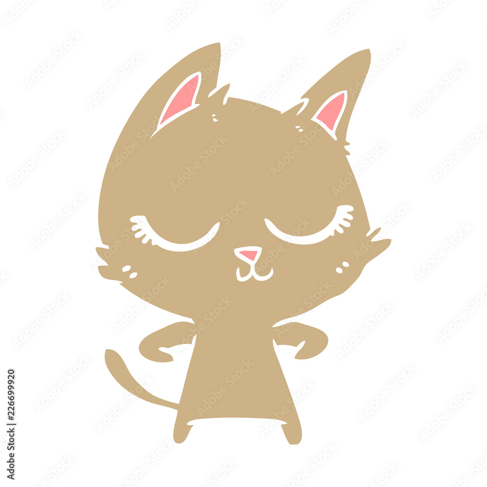 calm flat color style cartoon cat calm flat color style cartoon cat