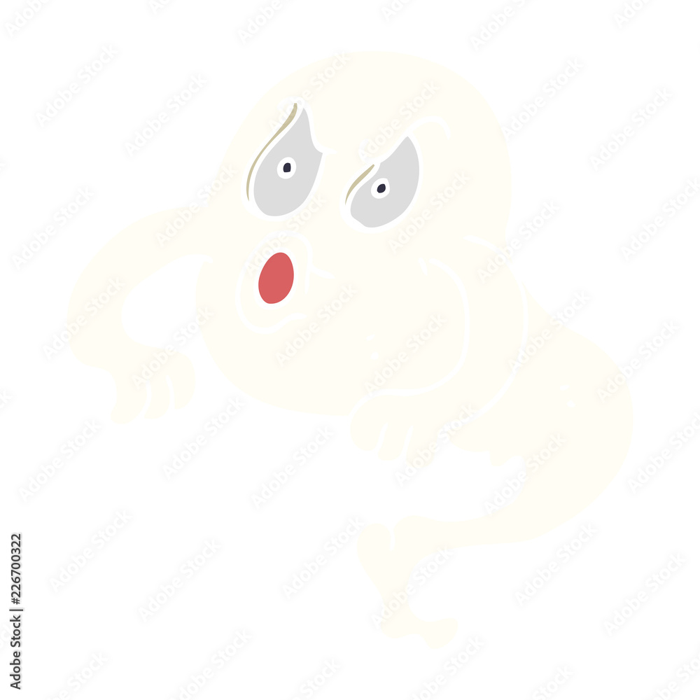 cartoon doodle angry ghost