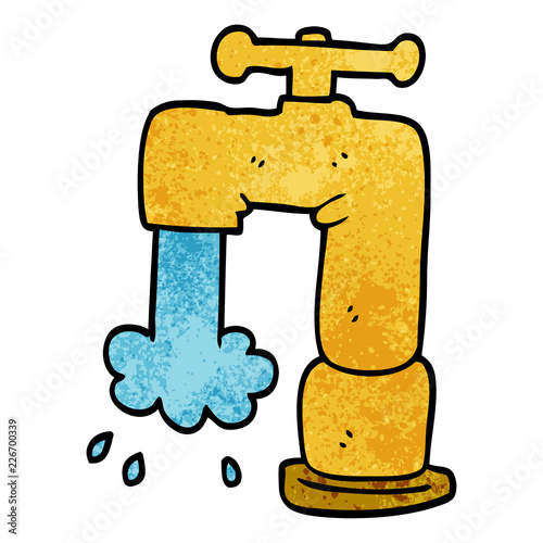 cartoon doodle pouring faucet