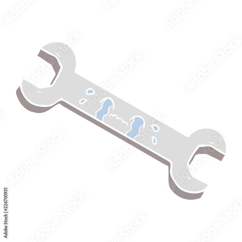 flat color style cartoon crying spanner
