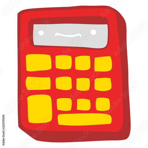 flat color style cartoon calculator