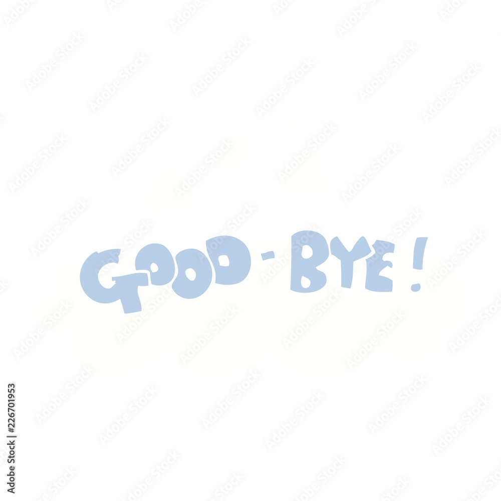 flat color illustration of a cartoon good-bye symbol flat color illustration of a cartoon good-bye symbol