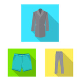 Vector illustration of man and clothing sign. Collection of man and wear stock symbol for web.