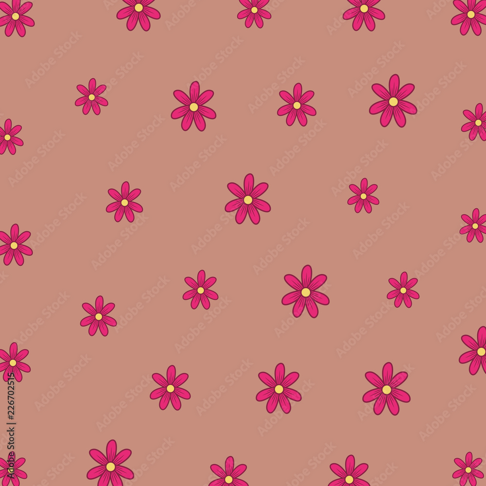 Flower cartoon isolated pattern background