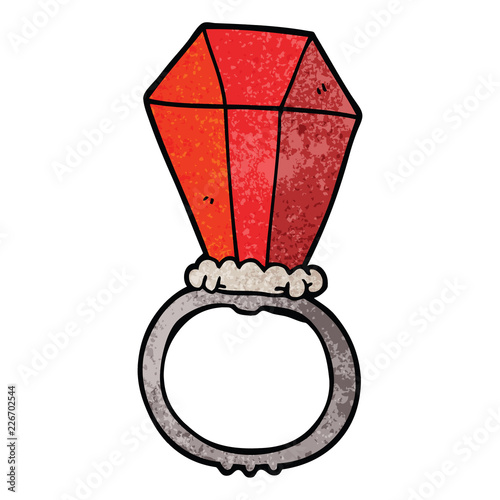 cartoon doodle engagement ring