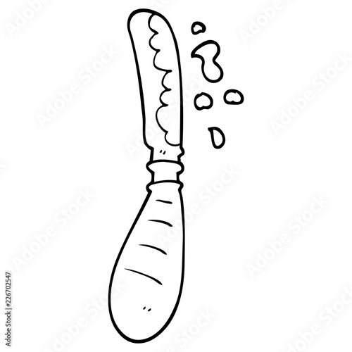 line drawing cartoon jam spreading knife