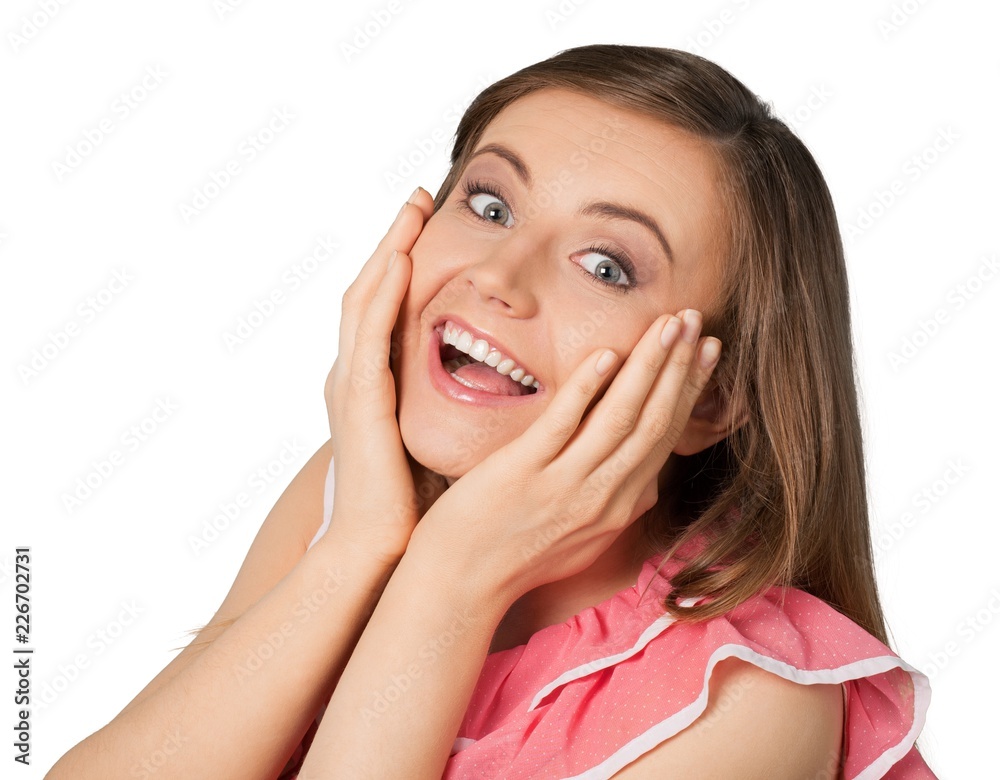 Young woman looking surprised Young woman looking surprised