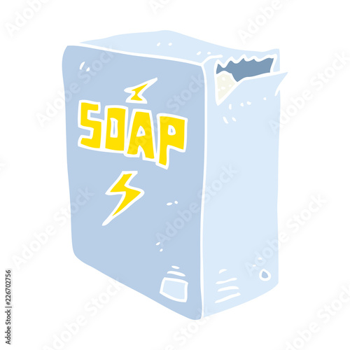 flat color illustration of a cartoon soap box