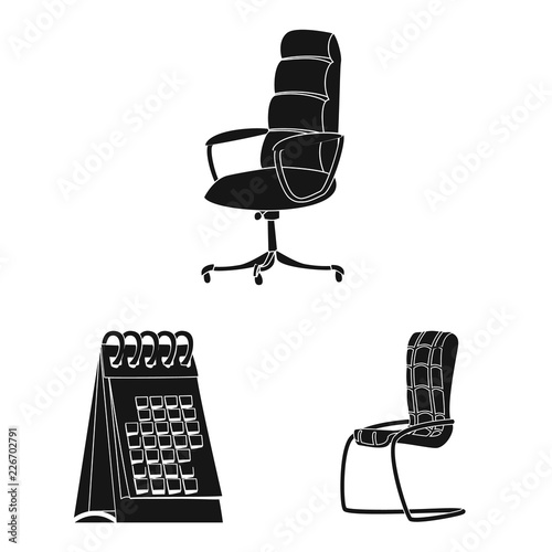 Isolated object of furniture and work logo. Collection of furniture and home stock vector illustration.