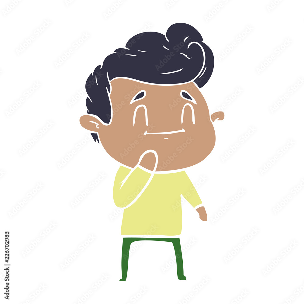 happy flat color style cartoon man happy flat color style cartoon man