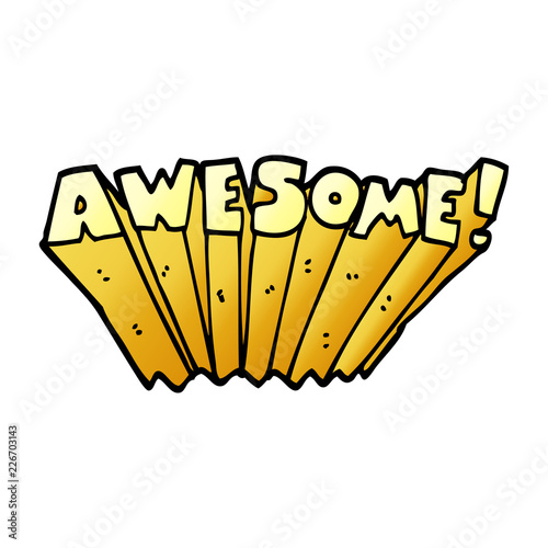 cartoon doodle awesome word