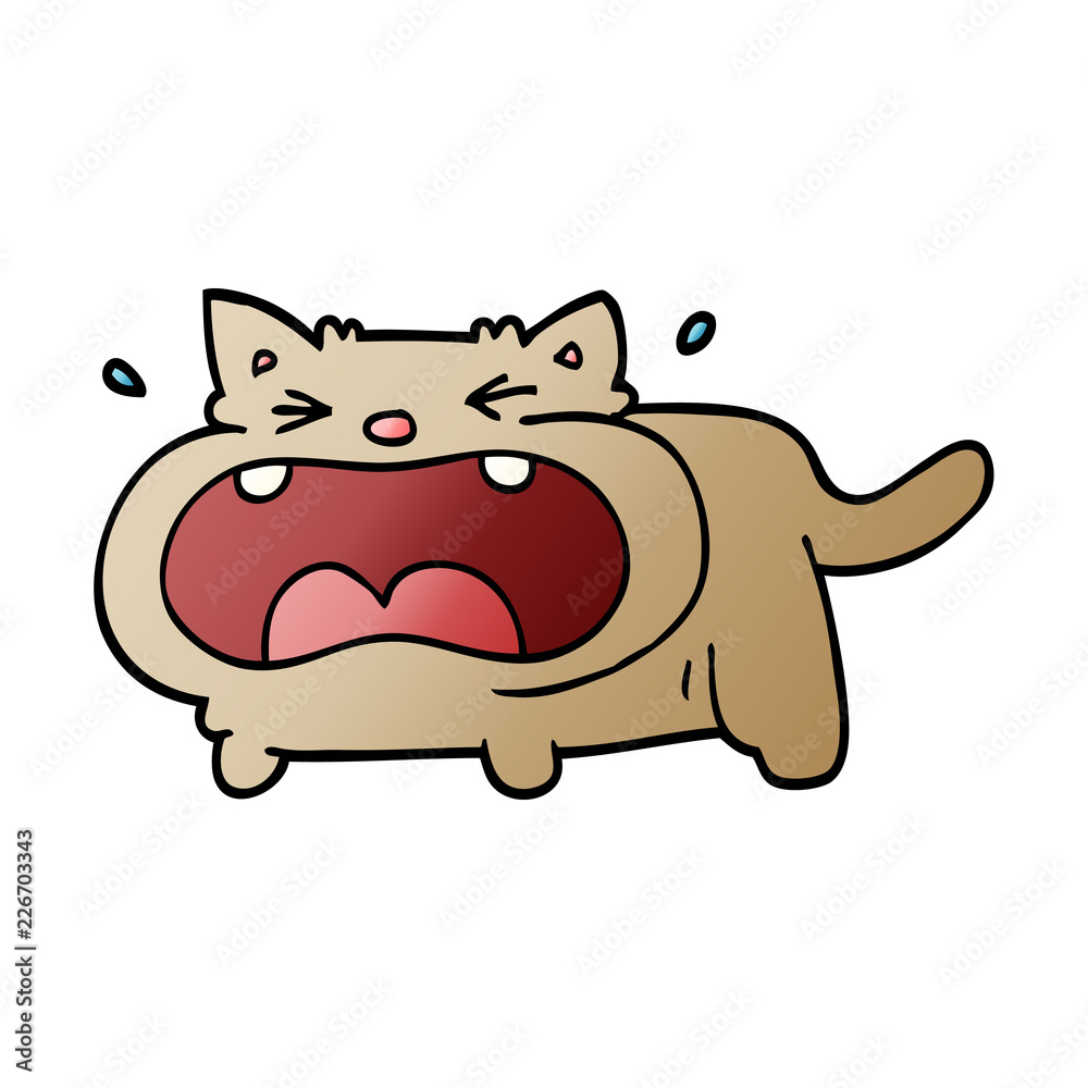 Fototapeta premium cartoon doodle crying cat