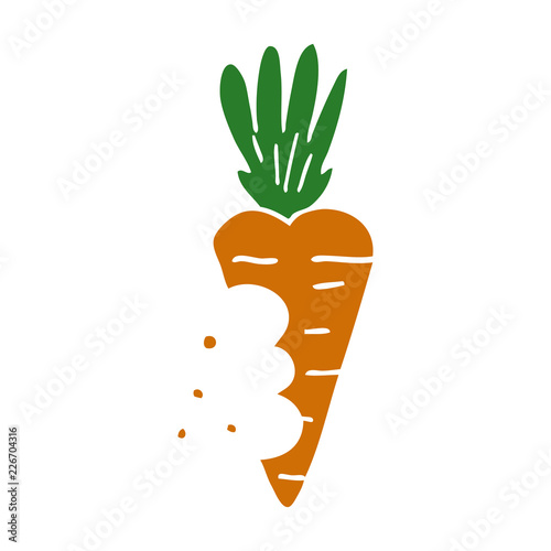 cartoon doodle carrot with bite marks