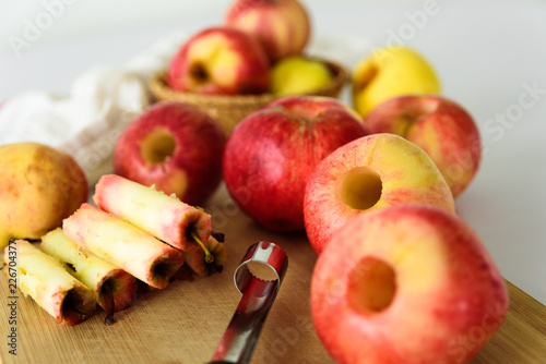 Photography Fresh apples without core