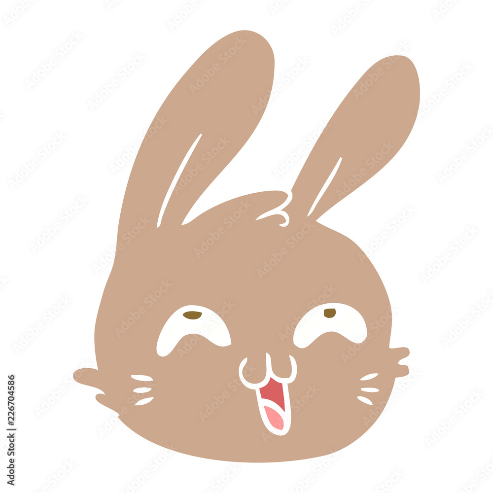 flat color style cartoon happy rabbit face flat color style cartoon happy rabbit face