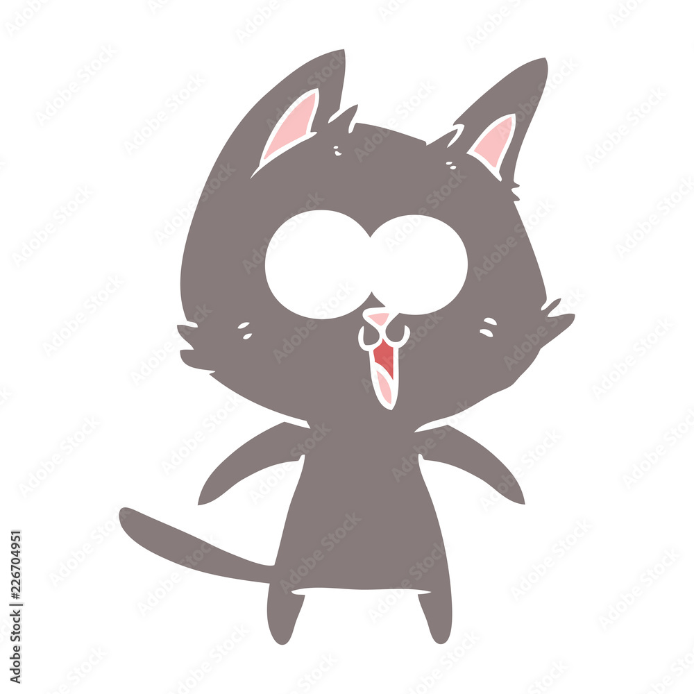 funny flat color style cartoon cat funny flat color style cartoon cat