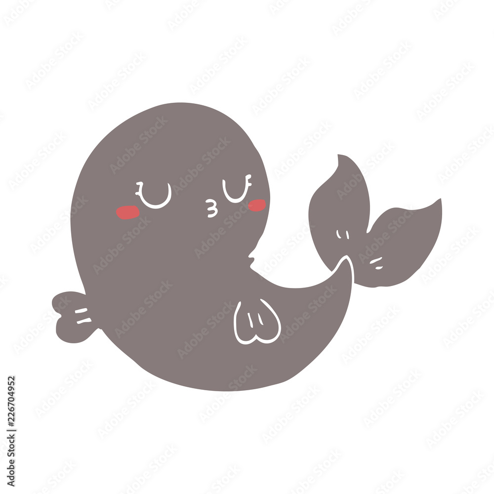 cute flat color style cartoon whale cute flat color style cartoon whale