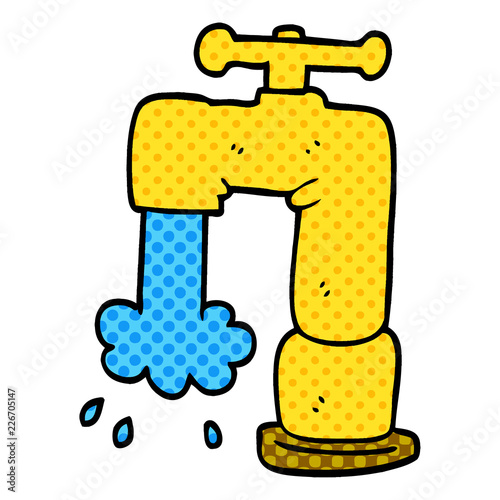 cartoon doodle pouring faucet