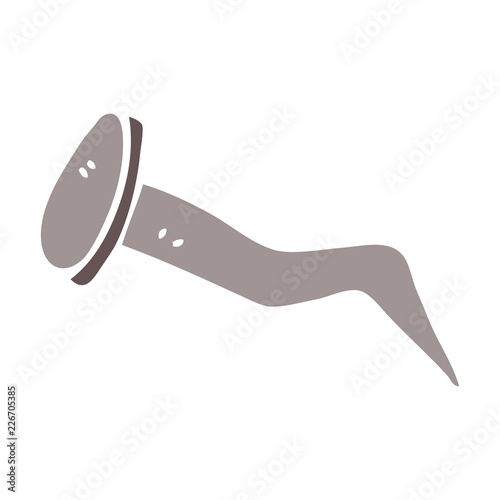 cartoon doodle bent iron nail