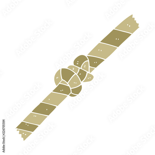 flat color style cartoon knotted rope