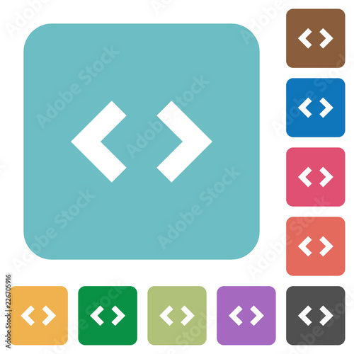 Script code rounded square flat icons