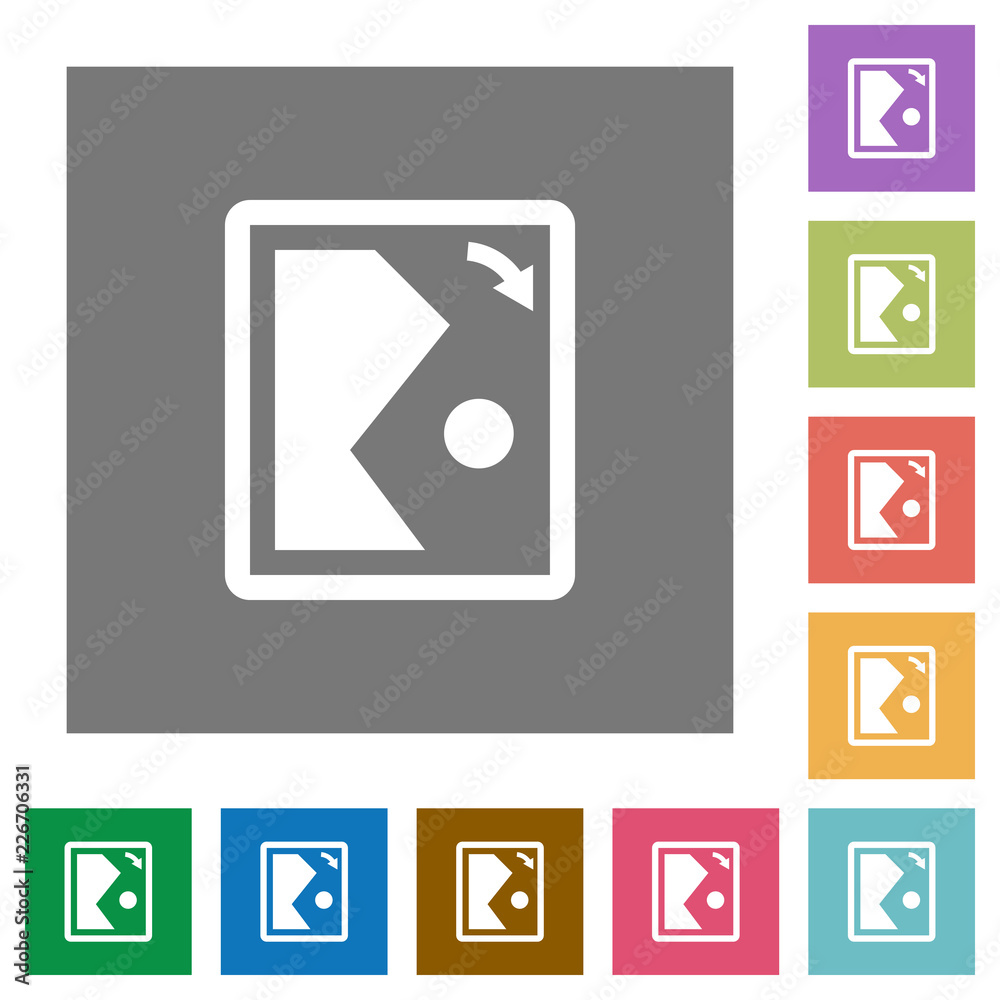Rotate image right square flat icons Rotate image right square flat icons