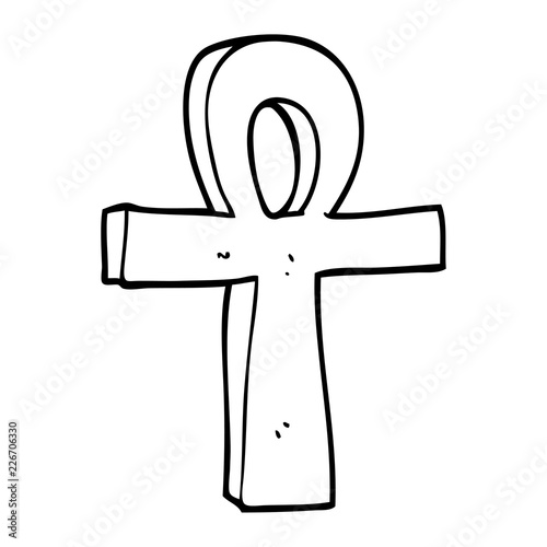 line drawing cartoon ankh symbol