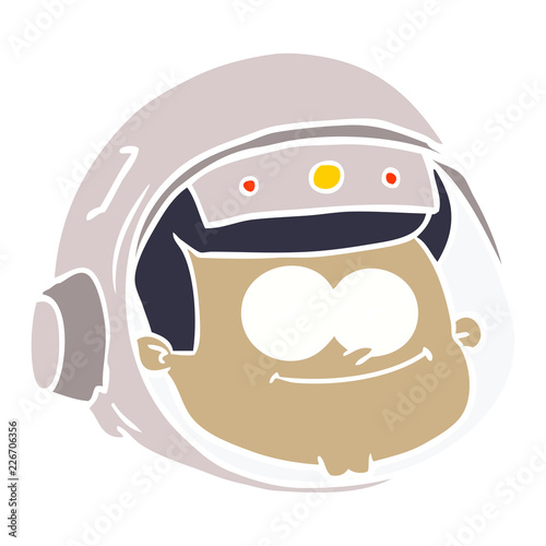 flat color style cartoon astronaut face