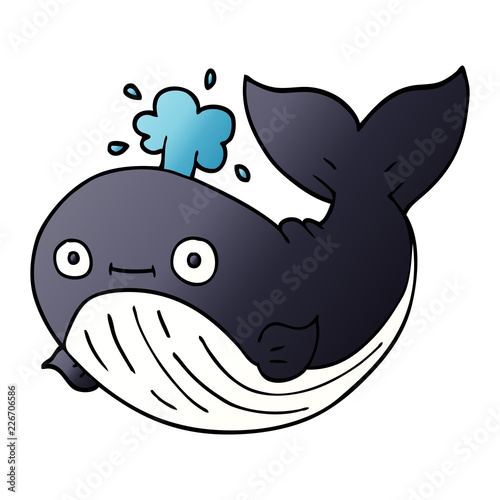 cartoon doodle whale