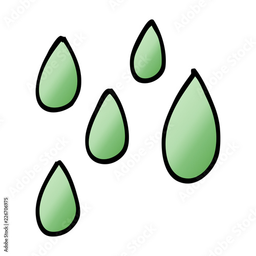 cartoon doodle green paint droplets