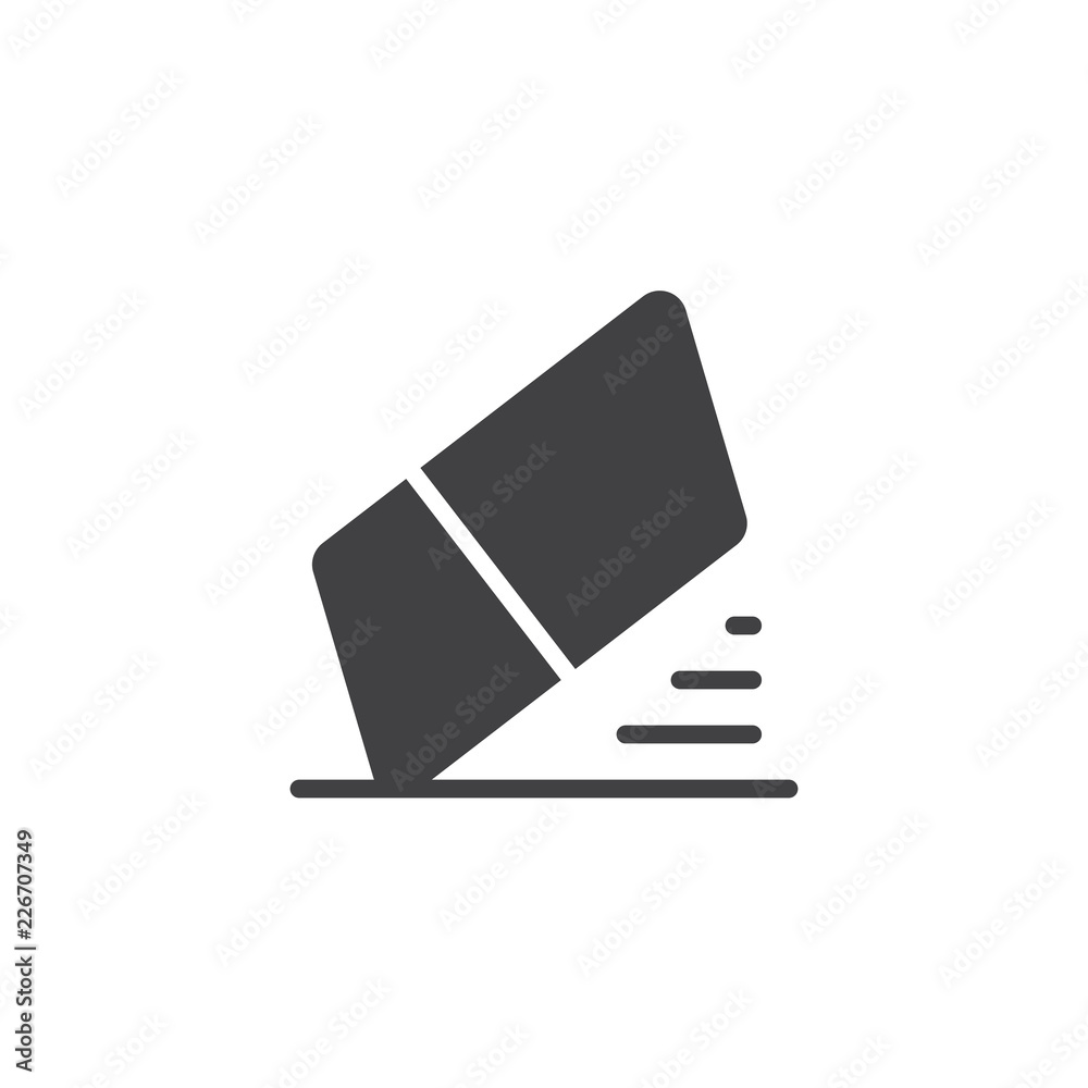 Obraz premium Eraser tool vector icon. filled flat sign for mobile concept and web design. Erase solid icon. Symbol, logo illustration. Pixel perfect vector graphics