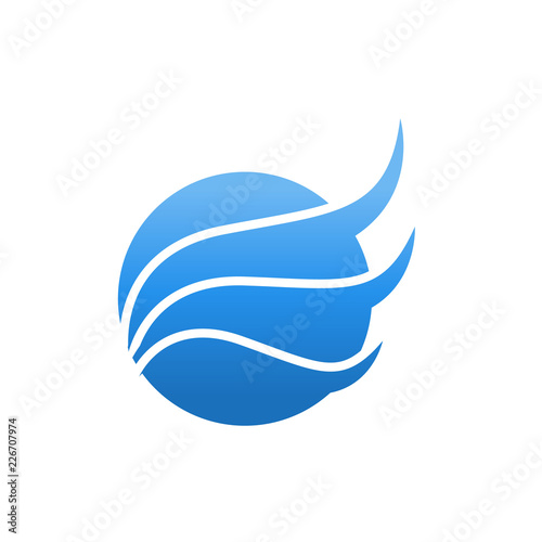 Circle wings vector logo design template illustration. Wings vector with circle shape