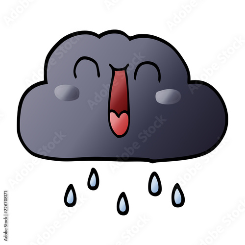 cartoon doodle of a happy rain cloud