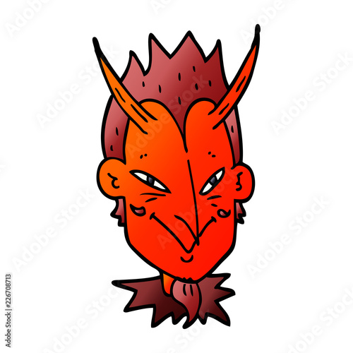 cartoon doodle devil face