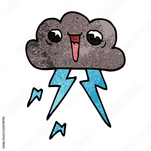 cartoon doodle lightening cloud