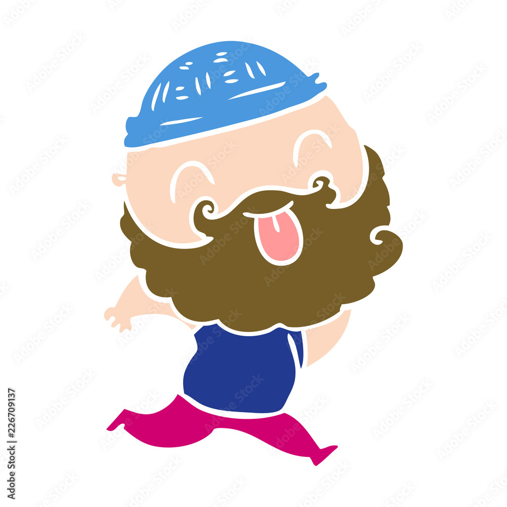 running man with beard sticking out tongue running man with beard sticking out tongue