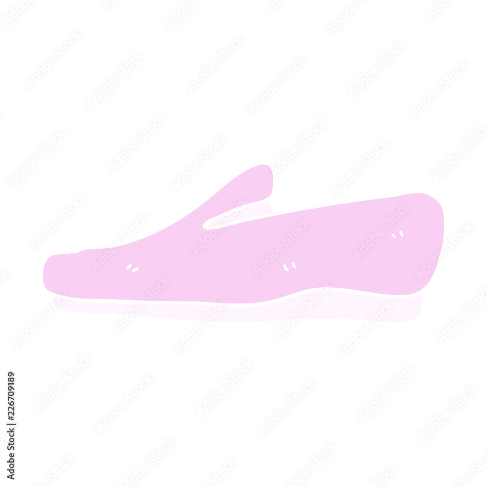 flat color illustration of a cartoon slipper flat color illustration of a cartoon slipper