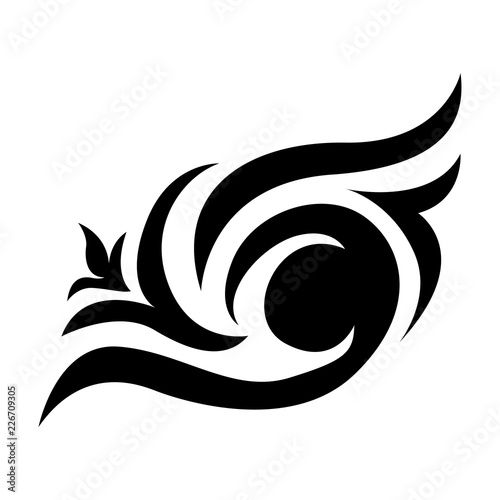 Abstract tribal vector design . black tribal vector isolated on white background. Tribal tattoo creative vector design photo