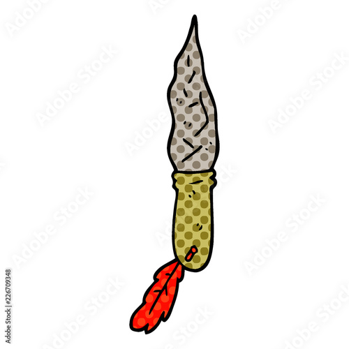 cartoon doodle of a primitive stone dagger